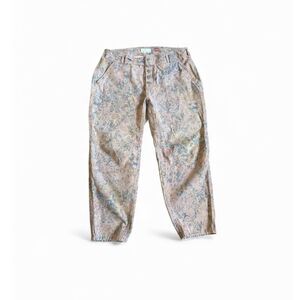 Anthropologie The Wanderer Pant Womens 16 Pink Floral Button Fly Utility Trouser